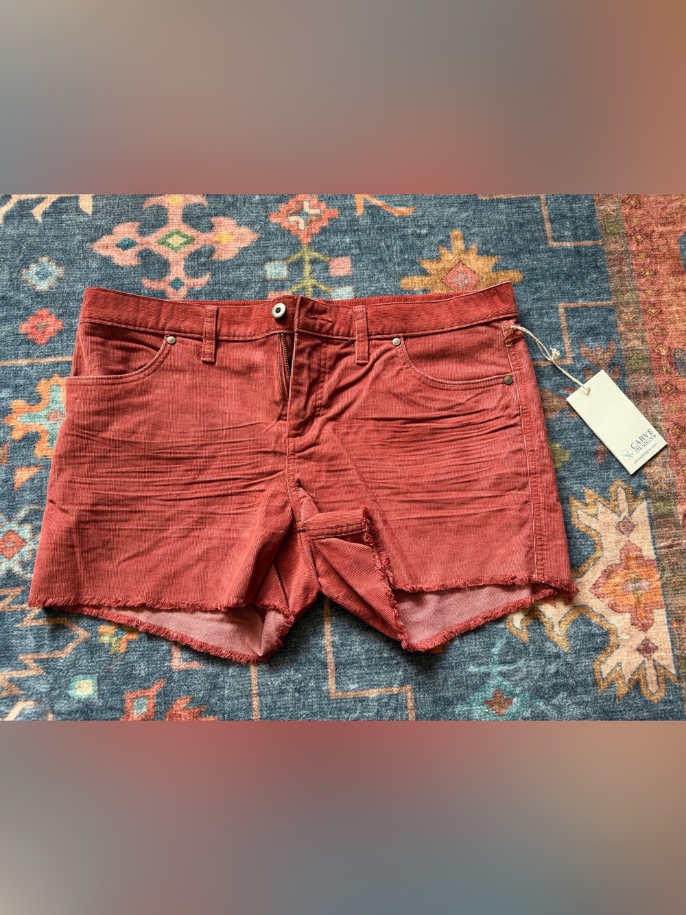 Carve Designs Women's Rust Red Corduroy Cutoff Shorts